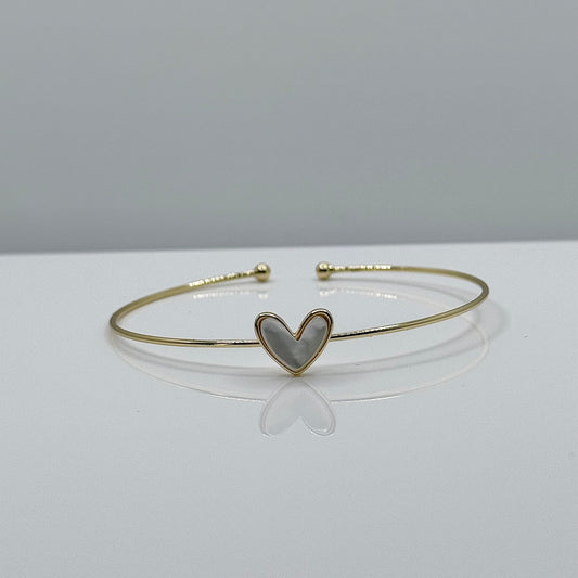 Heart stone cuff
