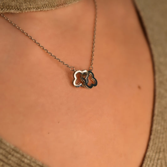 Interlocking Four Leaf Clover Necklace