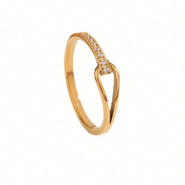 Silver Diamond Open Ring