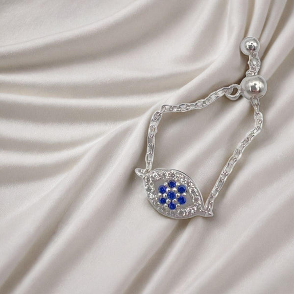 Evil Eye Adjustable Chain Ring