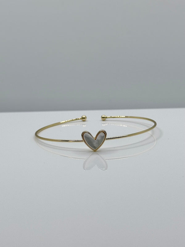 Heart stone cuff