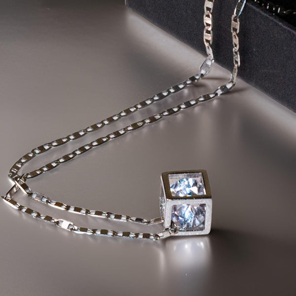 Solitaire Cube Necklace