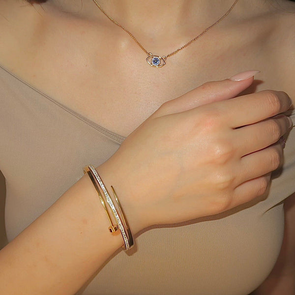 Inlaid Gold-toned Spiked Bracelet
