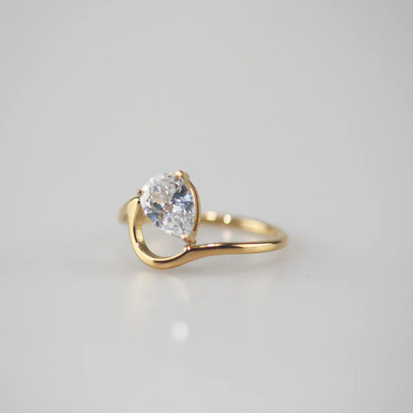 Pear CZ Ring