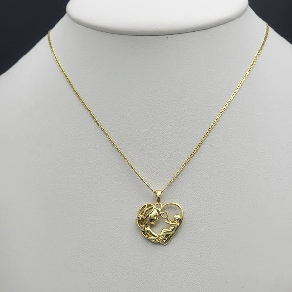 Mother & Child Heart Pendant Necklace