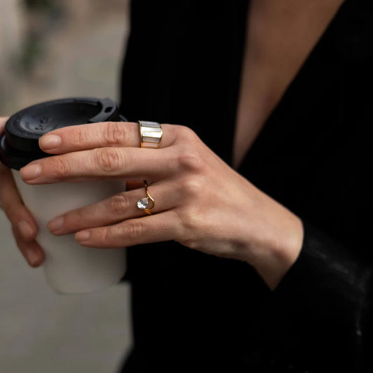 Pear CZ Ring