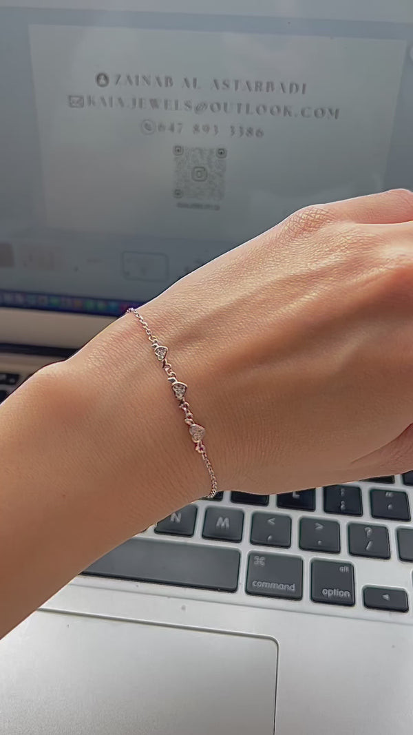 Three Hearts Dainty Bracelet